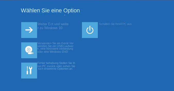 HP F11 Wählen Sie eine Option Windows-Wiederherstellungsumgebung