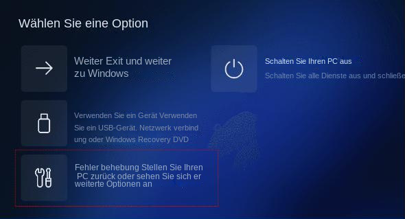 Windows 11 wählen Sie Fehlerbehebung
