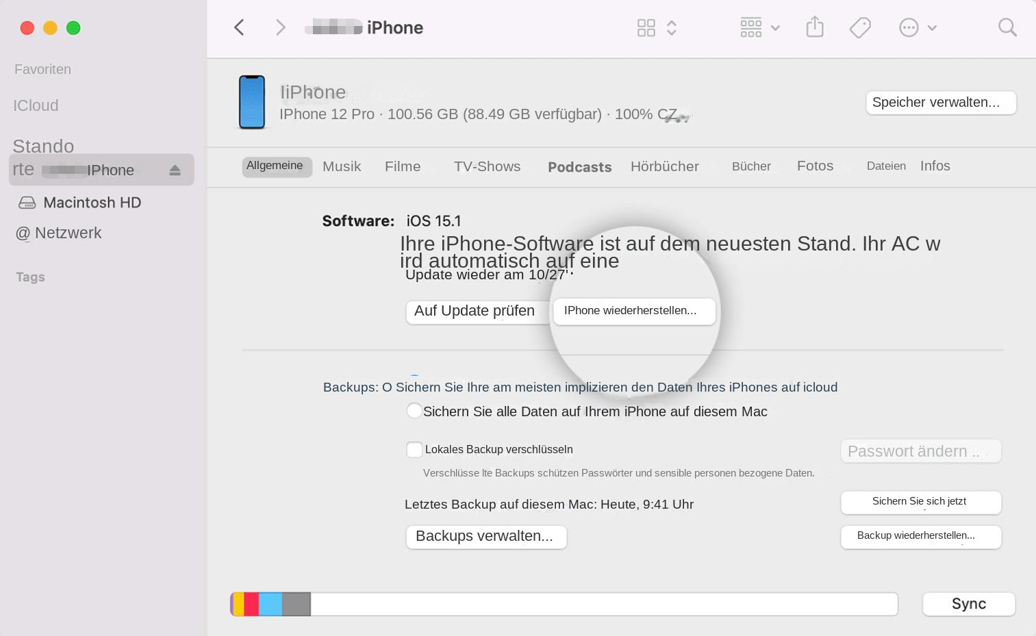 iPhone in iTunes wiederherstellen