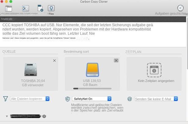Betriebssystem mit Carbon Copy Cloner klonen