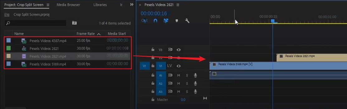 Videodateien in die Zeitleiste importieren