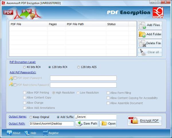 Axommsoft PDF Encryption Software