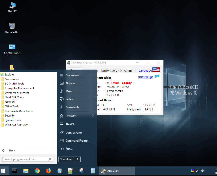 Hirens BootCD PE – Windows 10 PE x64 für PCs der neuen Generation