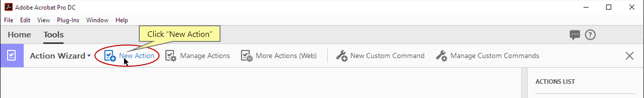 Neue Aktion erstellen
