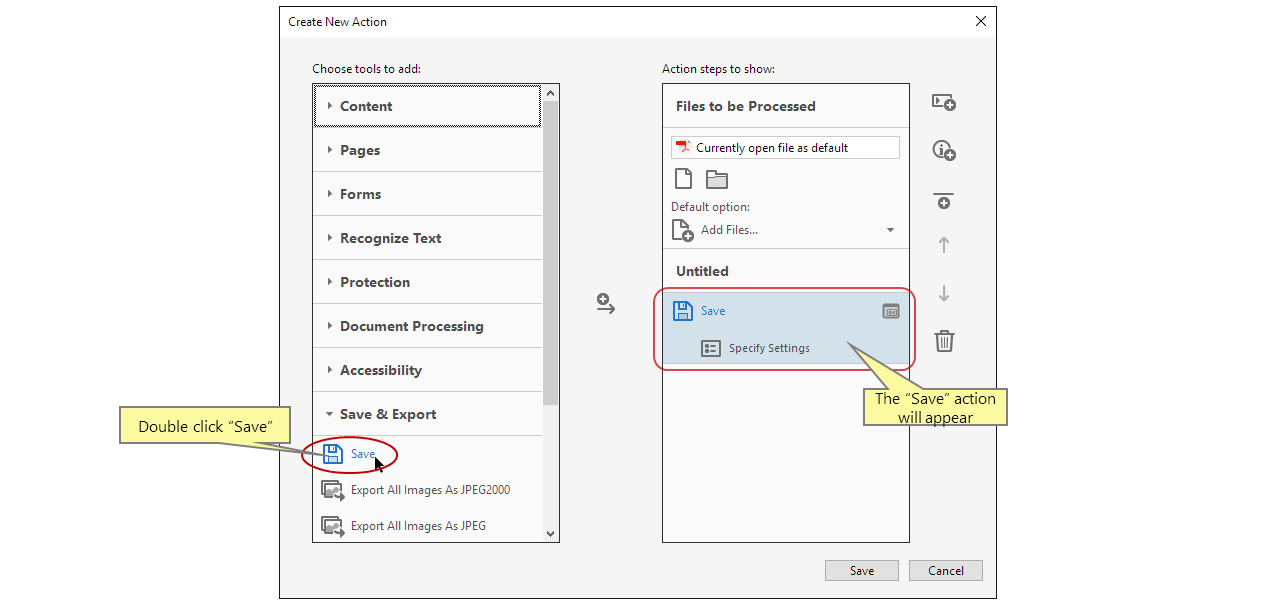 Speichern hinzufügen