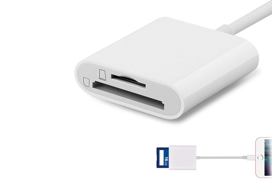 wie man den goldfox dual slot card reader auf dem iphone verwendet