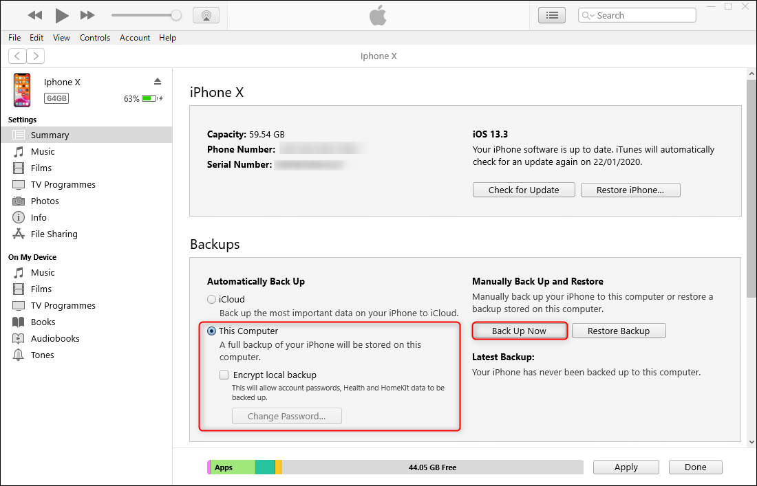 iphone vor der Aktualisierung auf ios13 mit itunes sichern