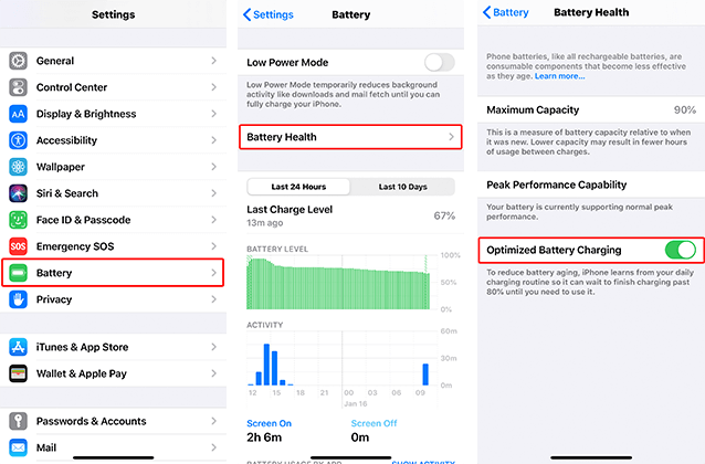 eine der neuen Funktionen von ios13 optimiert das Aufladen der Batterie