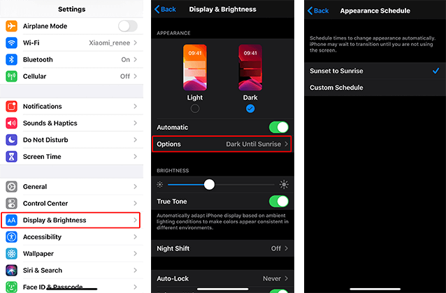 eine der neuen Funktionen von ios 13: der dunkle Modus