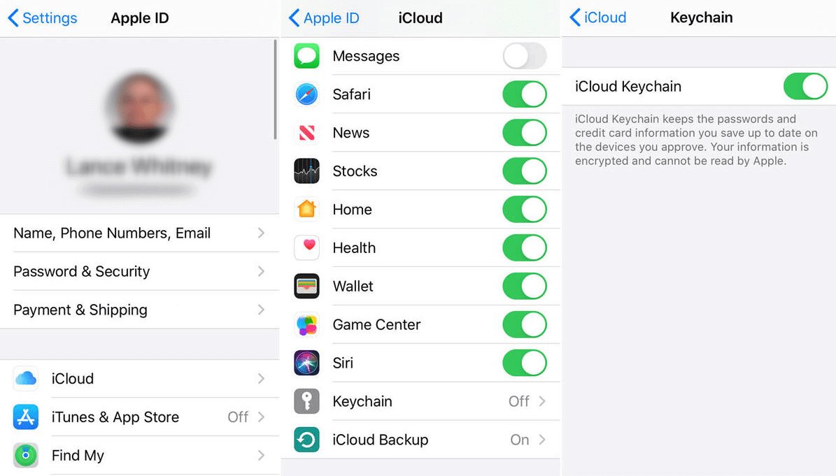 Passwort im Schlüsselbund von icloud verwalten