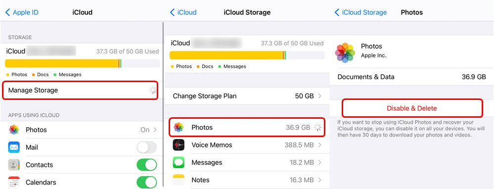 icloud-Fotos deaktivieren und löschen