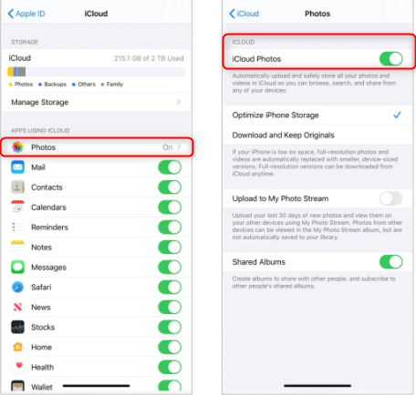 icloud-Fotos auf dem iphone sichern