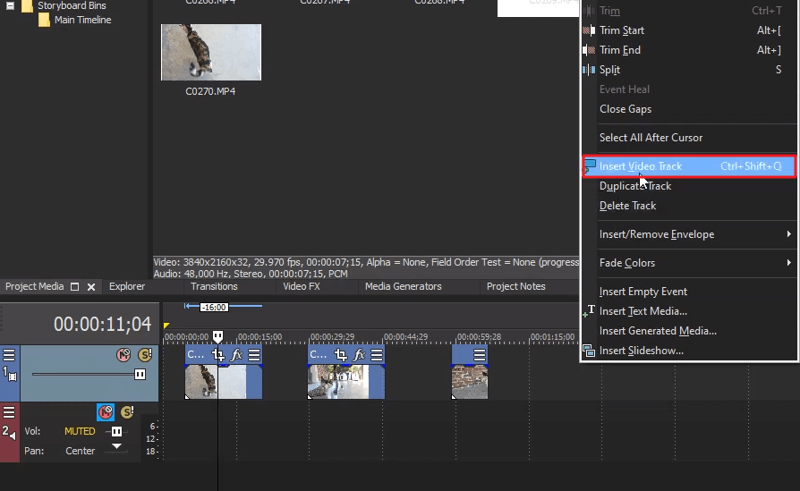 wie man mit sony vegas den videoschirm teilt