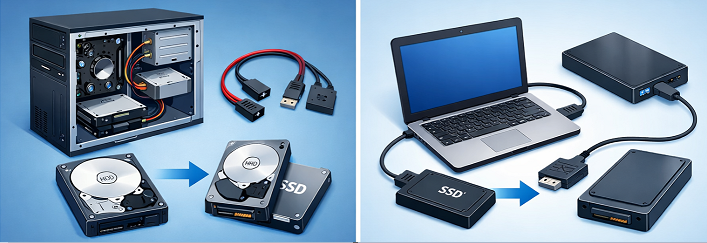 Desktop-PC und Laptop klonen