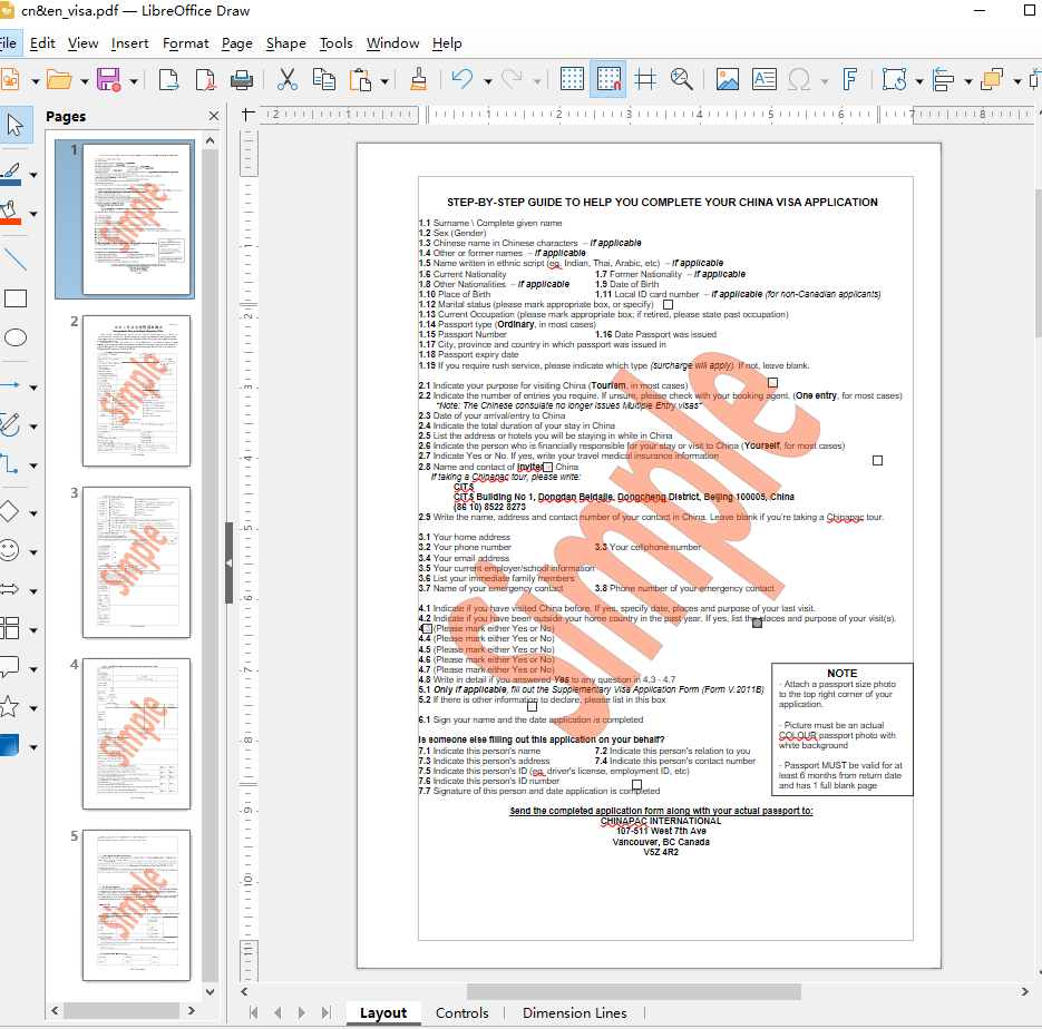 LibreOffice Draw Watermark löschen
