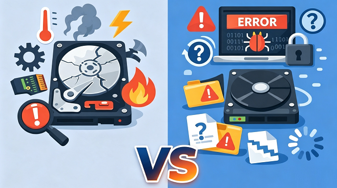 Physisches vs. logisches Festplattenproblem
