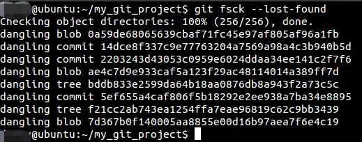 git fsck lost found Befehl