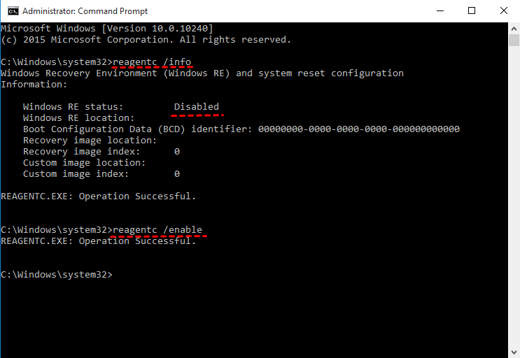 reagentc info Status