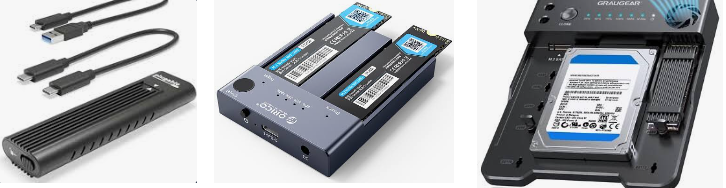 verschiedene Typen von NVMe-Dockingstationen