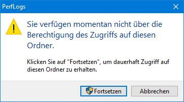 keine Berechtigung zum Zugriff auf den Ordner