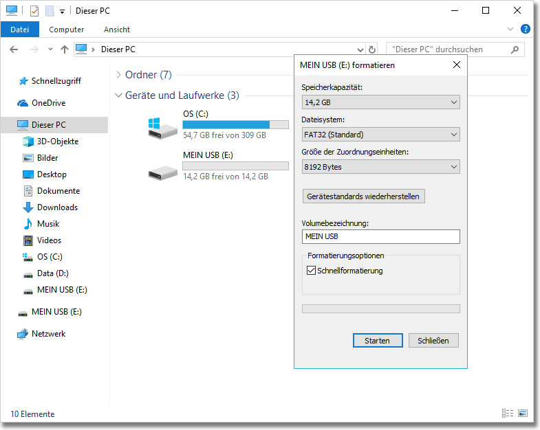 USB-Stick-formatieren