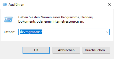 Eingabe der Schnittstelle zur Geräteverwaltung