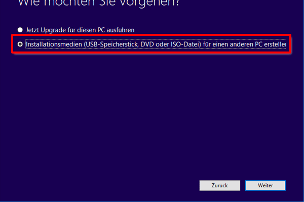 Windows 10 USB USB Stick erstellen