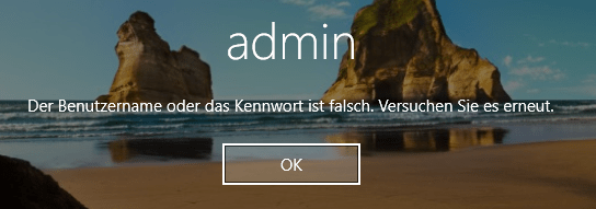 Windows 10 Kennwort falsch