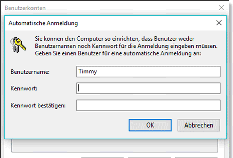 Windows 10 Passwort zu eingeben deaktivieren