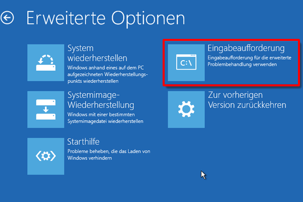 Windows 10 Problembehandlung Eingabeaufforderung