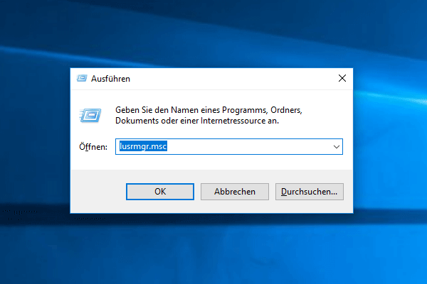 lusrmgr in run eingeben