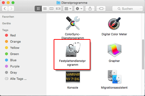 Mac Dienstprogramme Festplattendienstprogramm sd karte formatieren