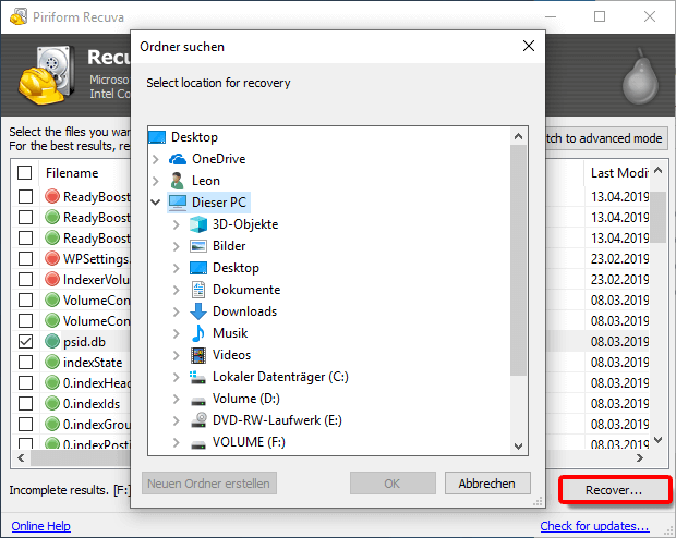 Recuva Wiederhergestellte Dateien Lassen Sich Nicht öffnen Mit Recuva SD Karte wiederherstellen, so geht´s – Rene.E Laboratory