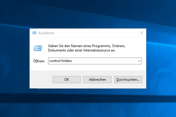 control folders eingeben