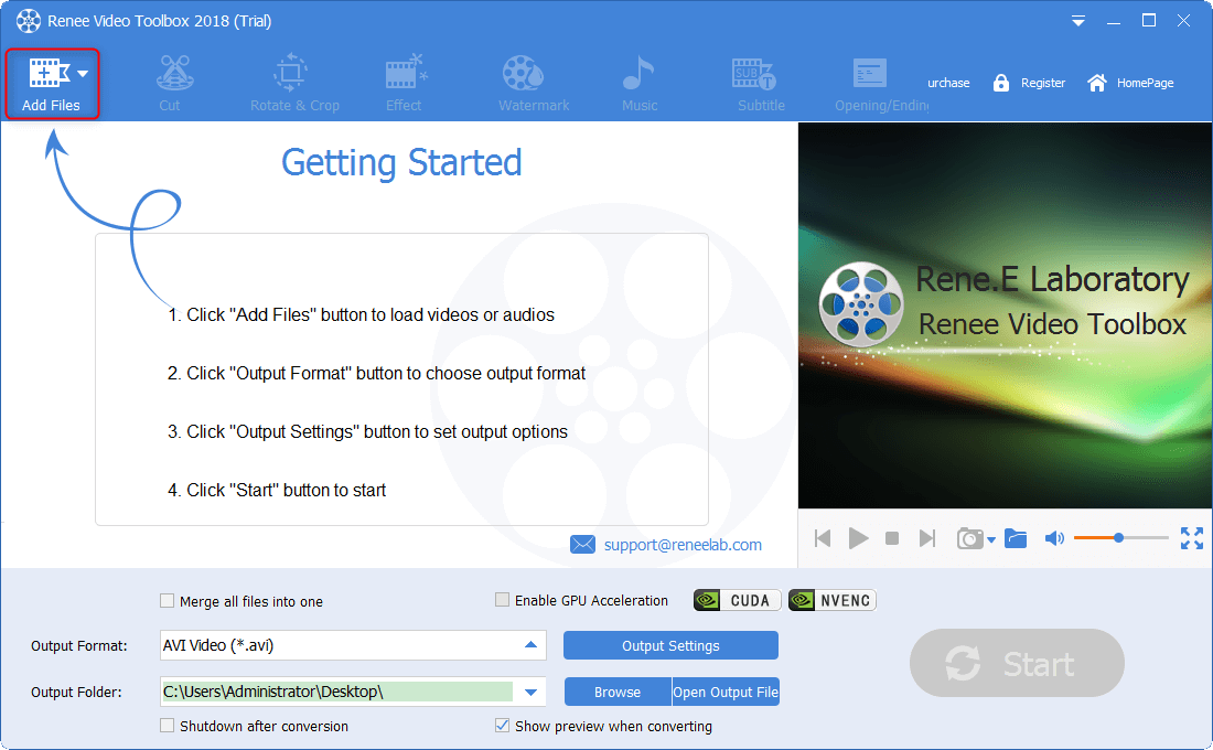 Fügen Sie Dateien in Renee Video Editor Pro hinzu