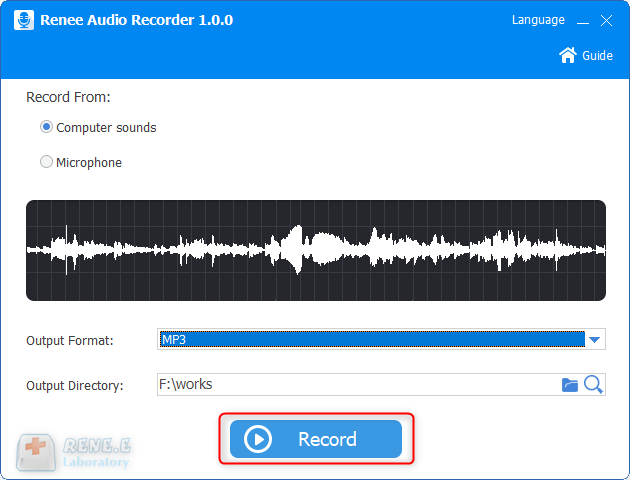 Nehmen Sie die Computergeräusche mit Renee Audio Tools auf