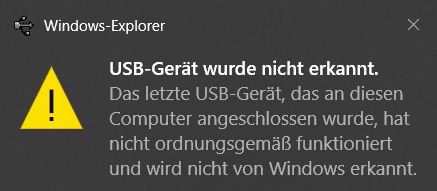 Unerkanntes USB-Gerät