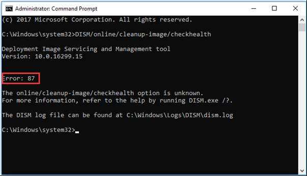 error DISM 87