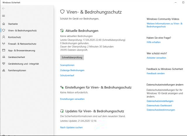 Windows viren und bedrohungsschutz aktivieren