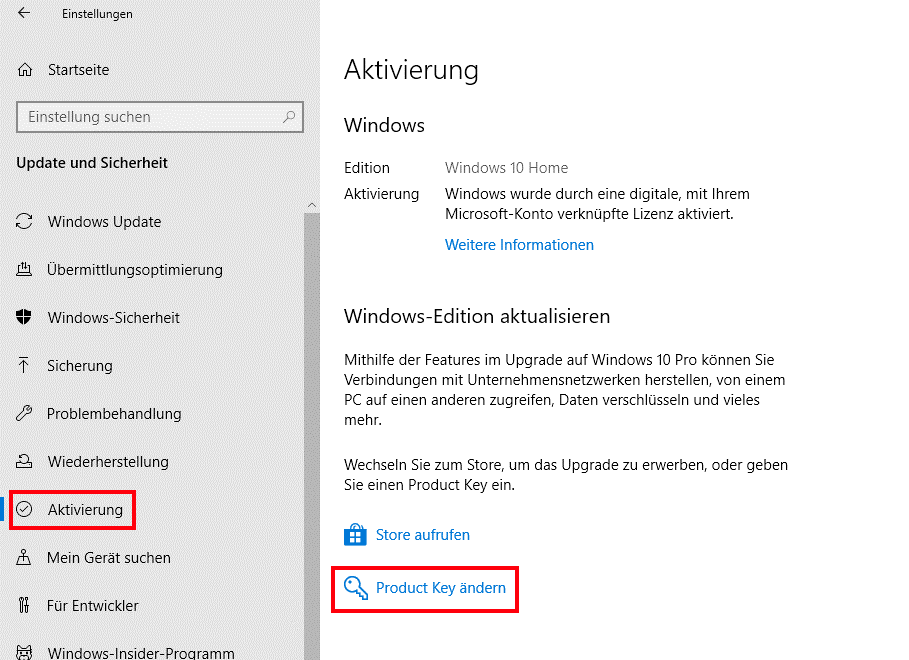 Klicken Sie auf die Schaltfläche Windows aktivieren