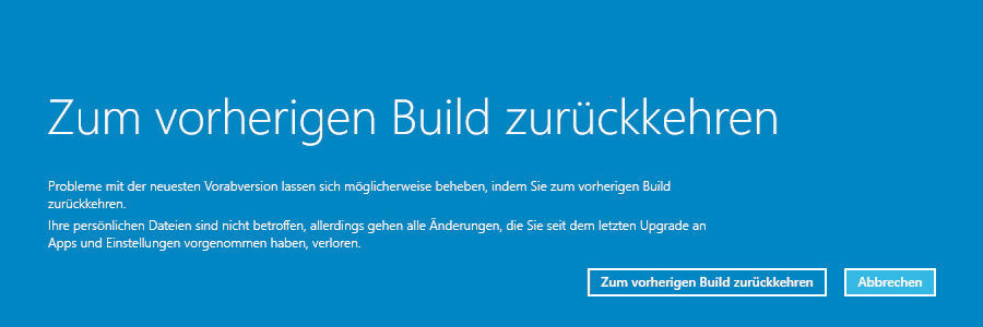 Zum vorherigen Build Zurückkehren