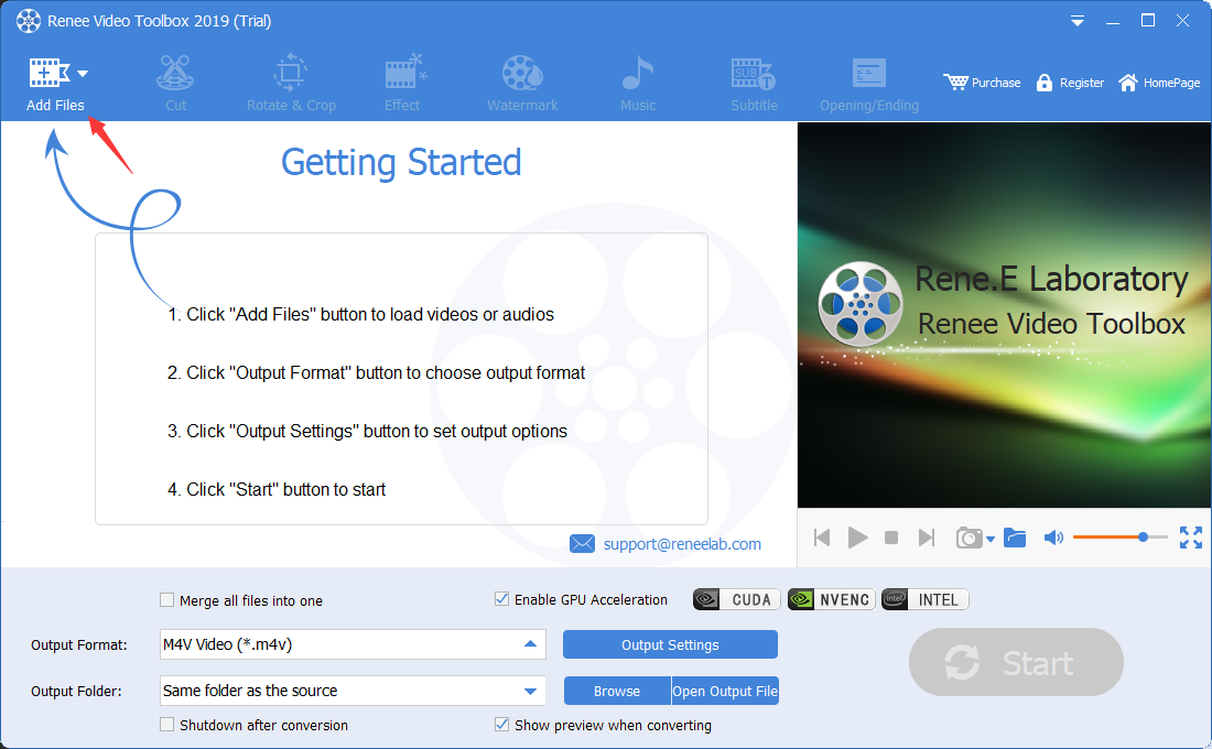 Fügen Sie eine Videodatei in Renee Video Editor Pro hinzu