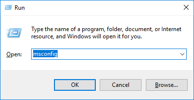 Geben Sie msconfig ein