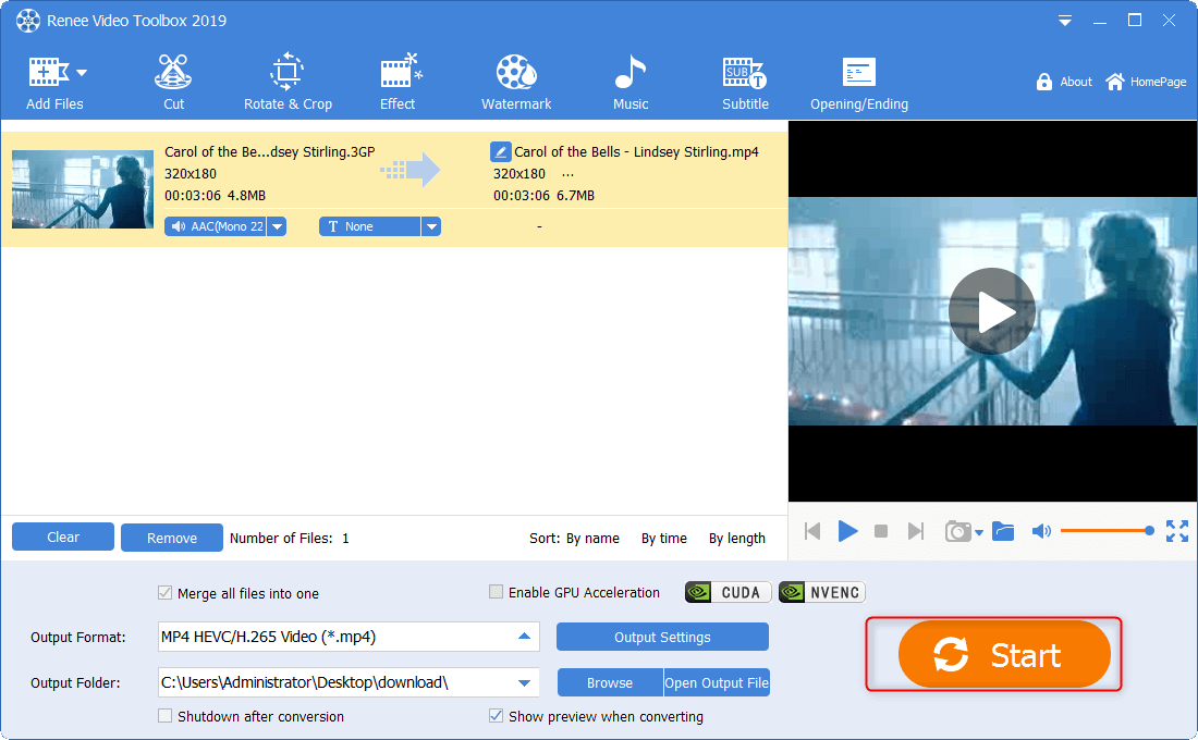 Exportieren Sie das Video in Renee Video Editor Pro