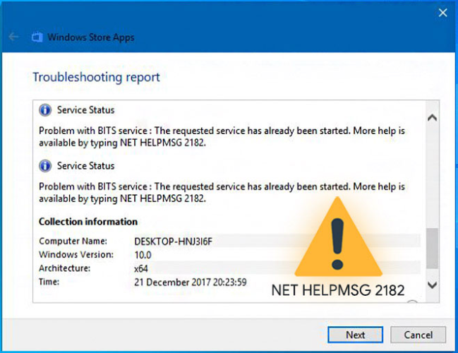 NET HELPMSG 2182, Windows App Store