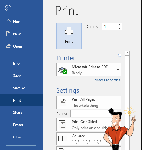 Microsoft als PDF drucken