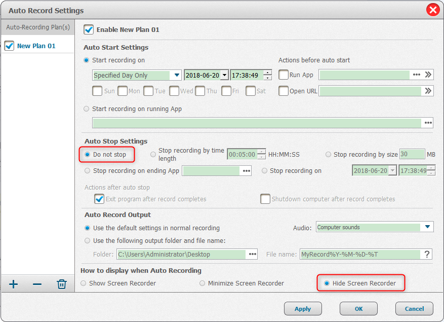 Zeichnen Sie den Computerbildschirm automatisch mit dem Renee Screen Recorder auf