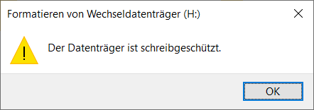 Diese Diskette ist schreibgeschützt