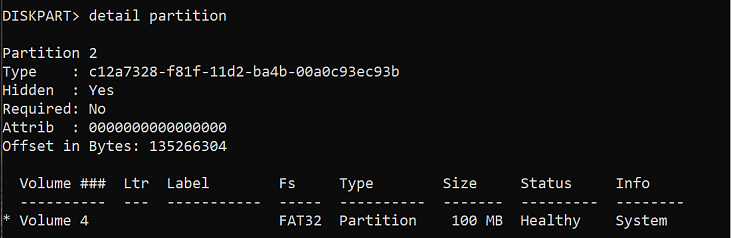 diskpart Detail Partition