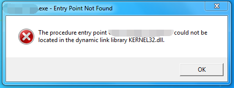 Der Programmeinstiegspunkt in der Dynamic Link Library KERNEL32.dll konnte nicht gefunden werden